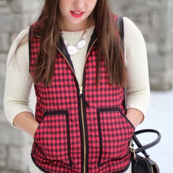 J. Crew Factory Jackets & Blazers - HP 1/18 J. CREW Buffalo Check Plaid Down Vest